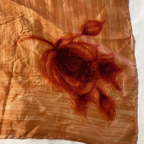 29” x 29” scarf orange rust - Picture 5 of 7